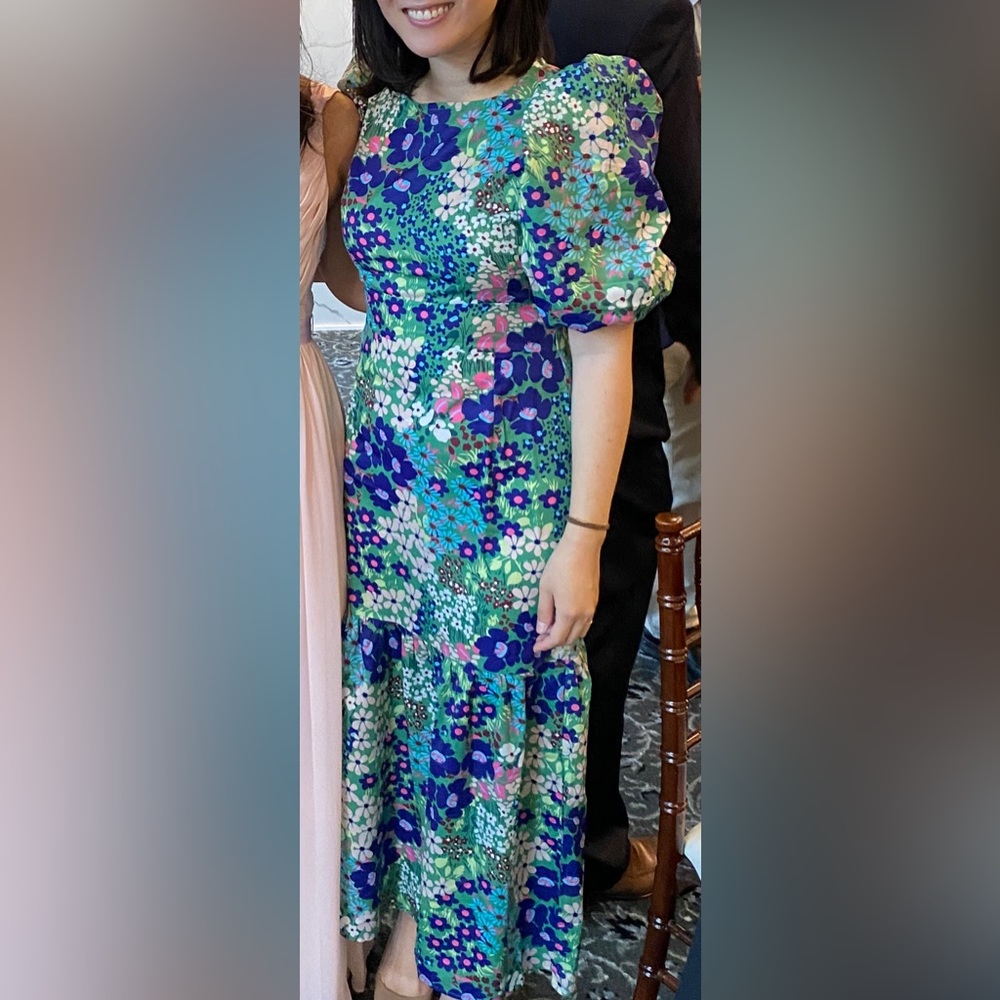 Pink Ripple whimsical floral dress
